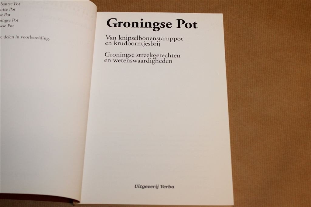 Groningse Pot — Groninger Streekgerechten, Kookboek, Boeken, Ophalen of Verzenden, Gelezen, Italië