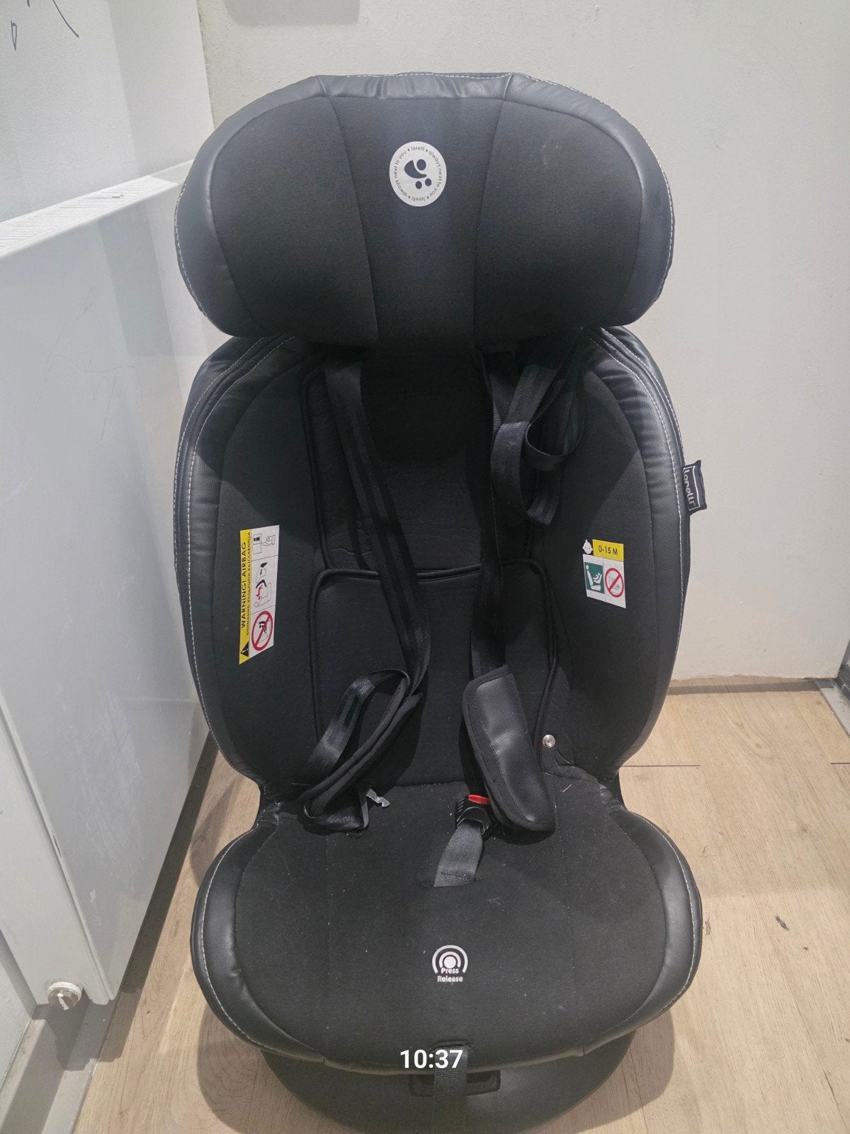 Lorelli autostoel 0-18 kg - Zwart, zo goed als nieuw, Kinderen en Baby's, Autogordel, 9 t/m 18 kg, Zijbescherming, Zo goed als nieuw