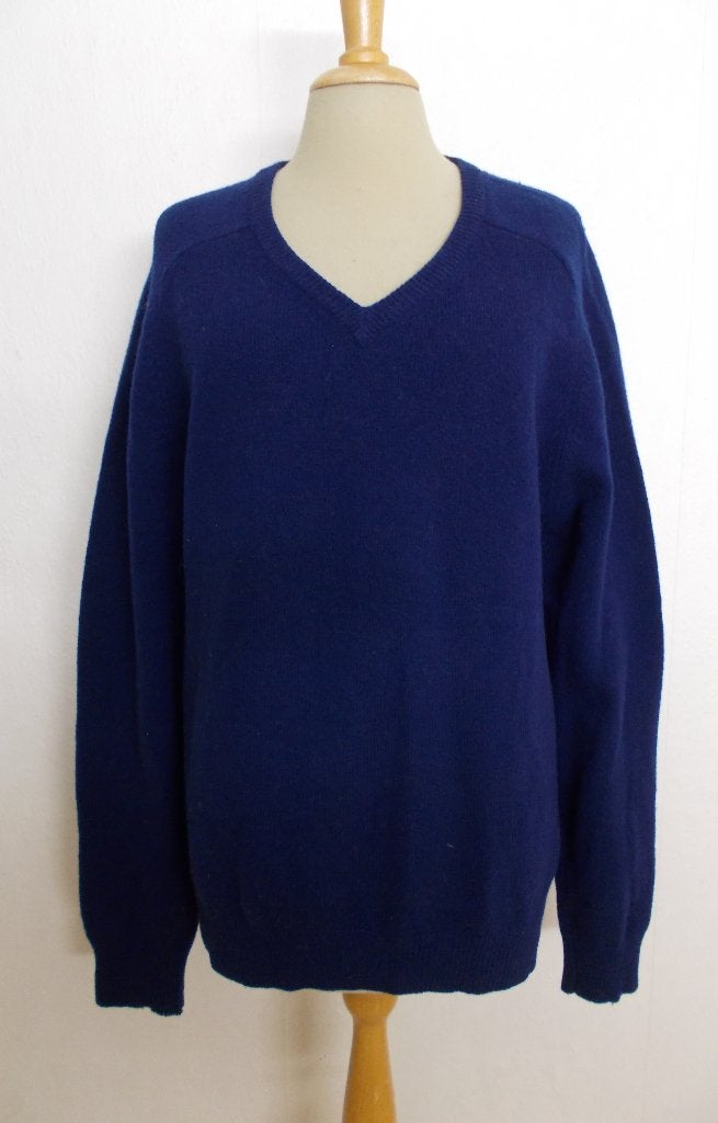 100% lamswollen blauwe unisex trui van Gino Tortelli! L, Verzenden, Zo goed als nieuw, Maat 42/44 (L), Blauw