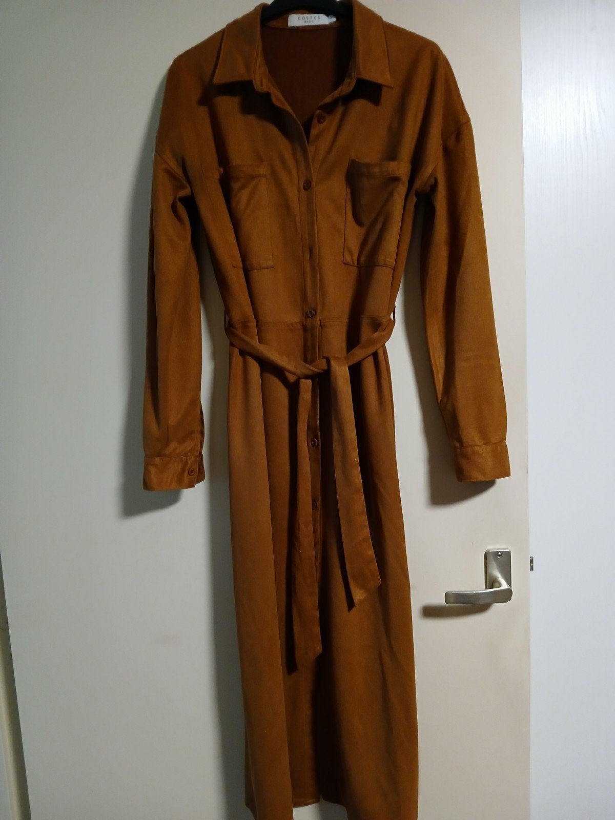 mooie bruine jurk, Costes, maat M, Maat 38/40 (M), Bruin, Ophalen of Verzenden, Zo goed als nieuw
