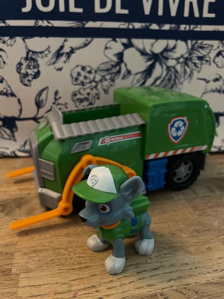 Paw Patrol Rocky met auto, Ophalen of Verzenden, Zo goed als nieuw