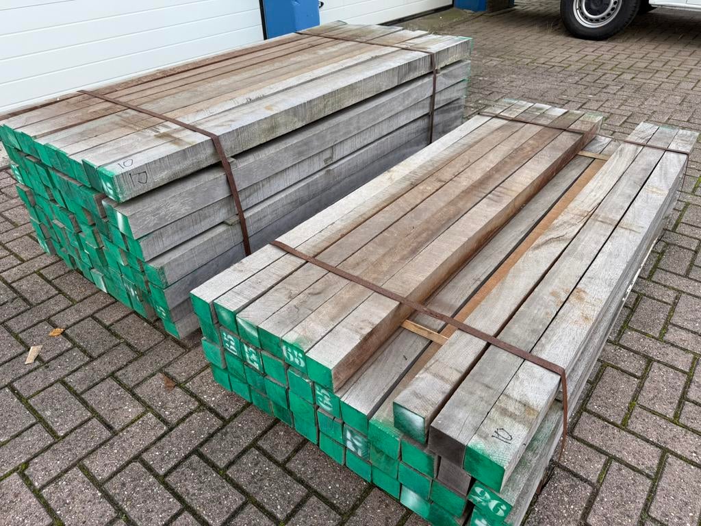 10 Azobe Palen 75x75x180, Tuin en Terras, Palen, Balken en Planken, Ophalen, Palen, Nieuw, Hardhout