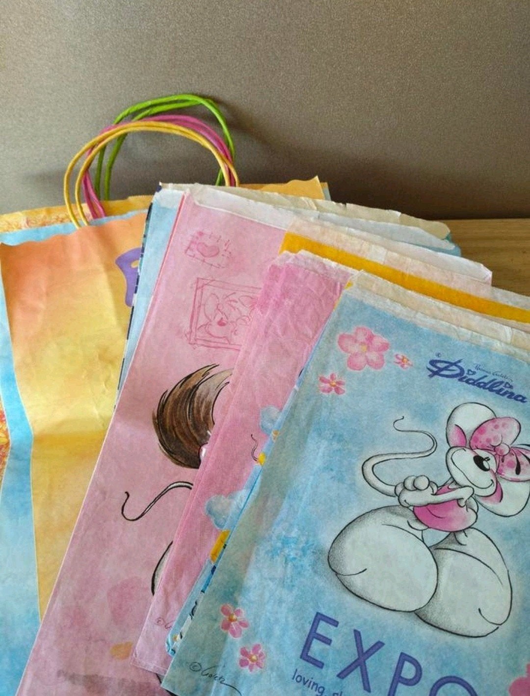 Vintage Diddl zakjes en tassen - Diverse maten en ontwerpen, Verzamelen, Verzenden, Verschillende figuren, Gebruikt