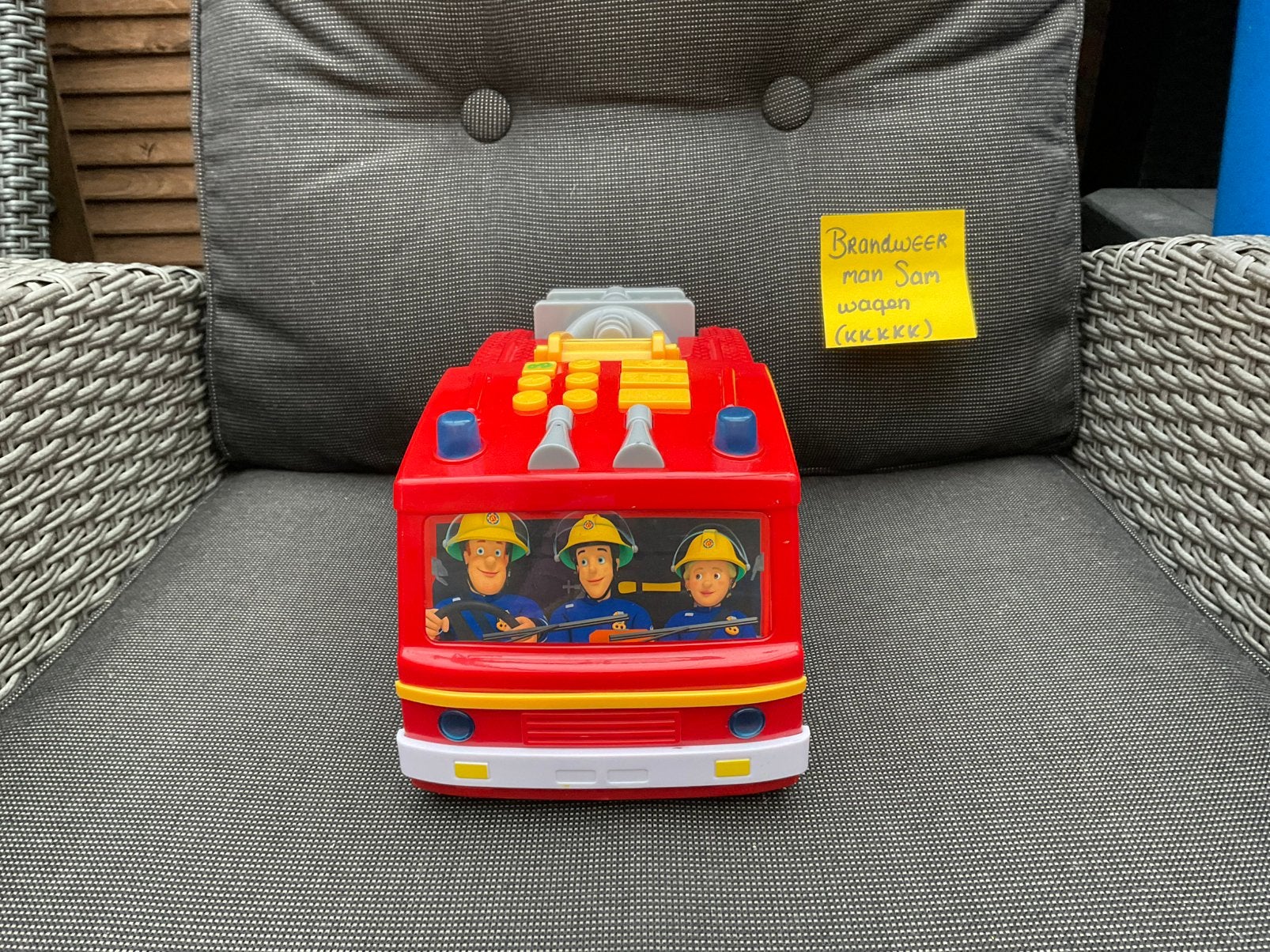 Brandweerman Sam auto brandweer wagen, werkt!, Ophalen, Zo goed als nieuw, Beeldje of Figuurtje