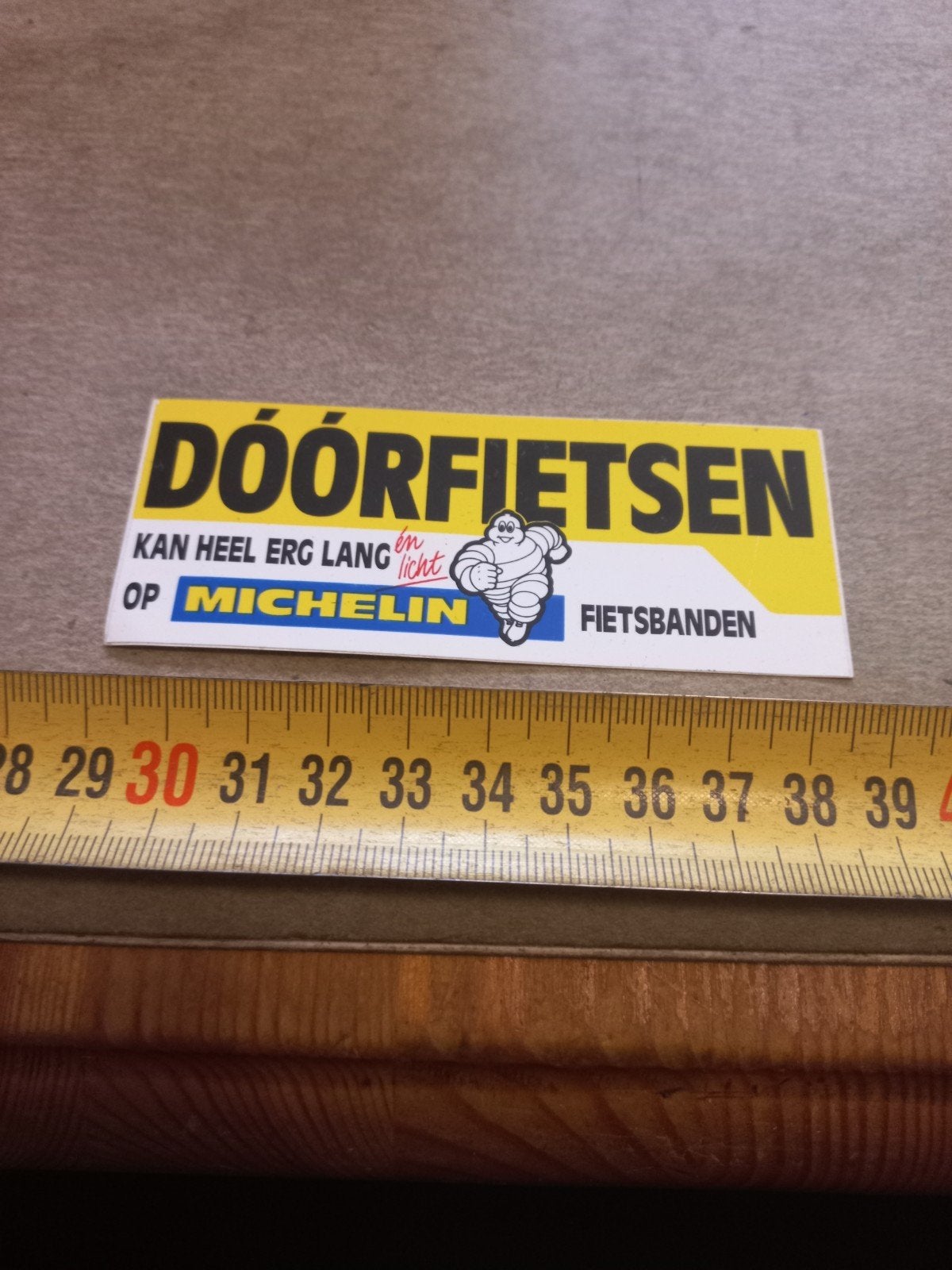 Vintage Michelin fietsbanden sticker - Dóórfietsten, Ophalen of Verzenden, Gebruikt