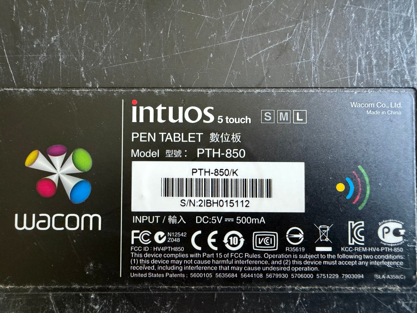 Wacom Intuos 5 Touch SML Large Pen Tablet PTH-850, Computers en Software, Tekentablets, Gebruikt, Bedraad, Multi-touch, Ophalen