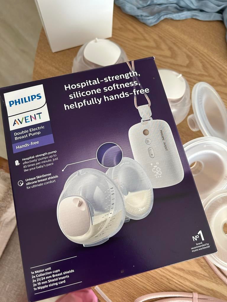 Philips Avent Dubbele Elektrische Borstkolf Handsfree, Ophalen of Verzenden, Zo goed als nieuw