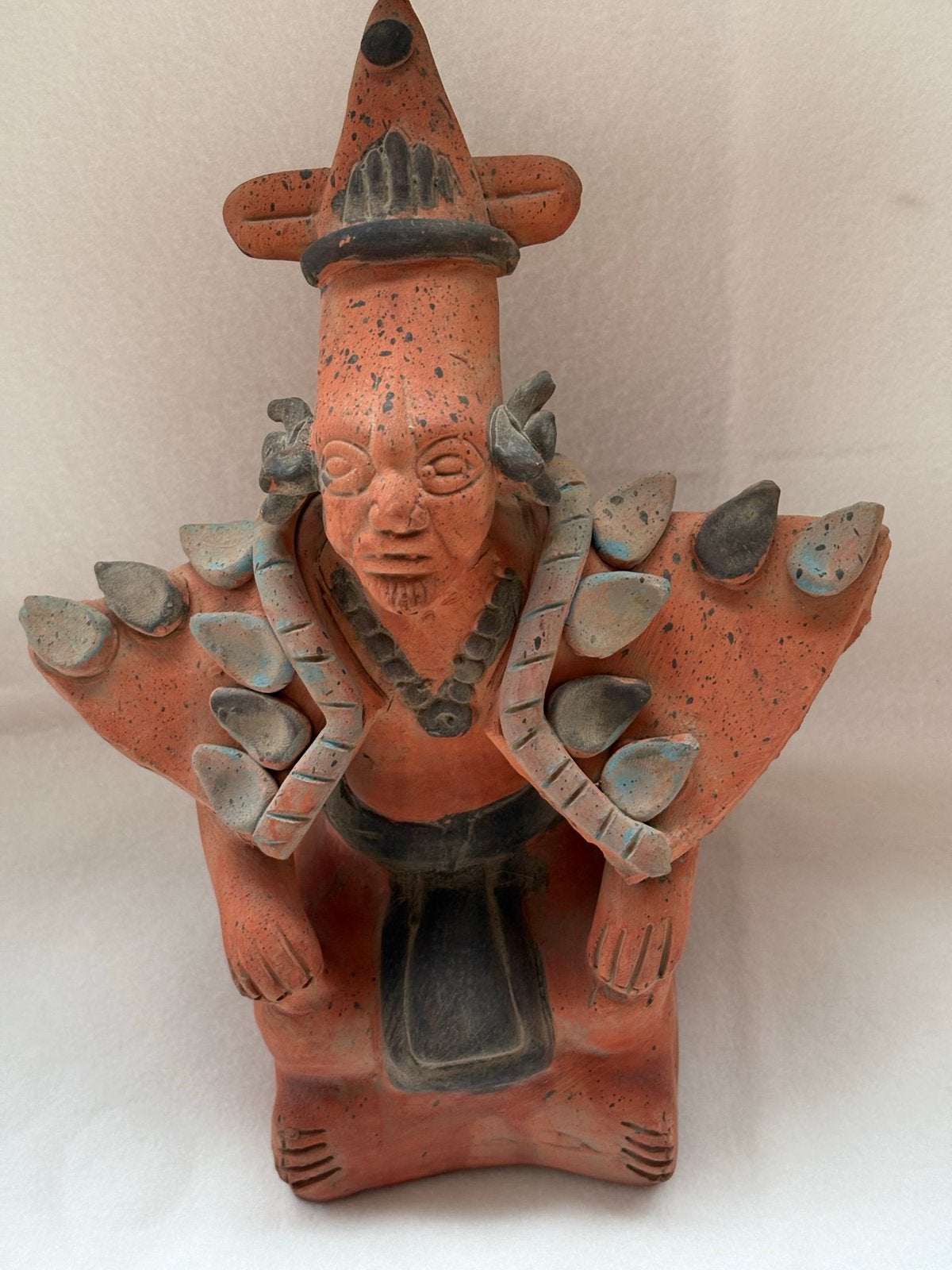 Antiek Terracotta Beeld - Maya Stijl, Ophalen of Verzenden