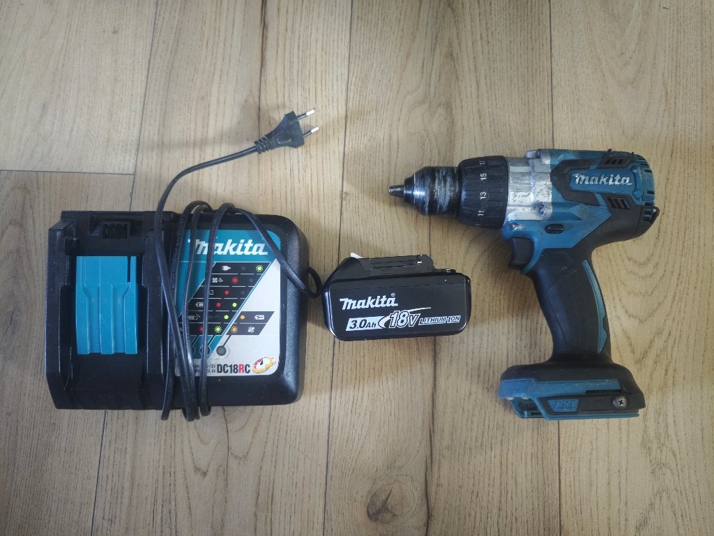 Zonder Lader! Makita DHP481 + nieuw 3.0ah batterij, Ophalen of Verzenden, Gebruikt, 600 watt of meer, Variabele snelheid