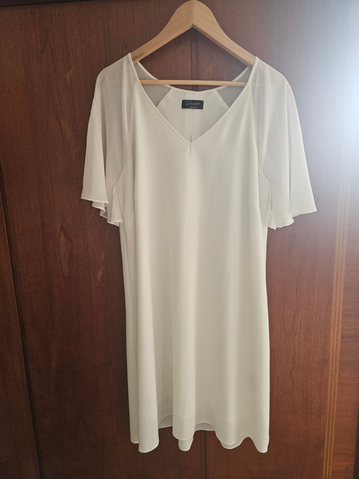 A-lijn off white zomerjurkje mt 44, Kleding | Dames, Maat 42/44 (L), Ophalen of Verzenden, Knielengte, Gedragen