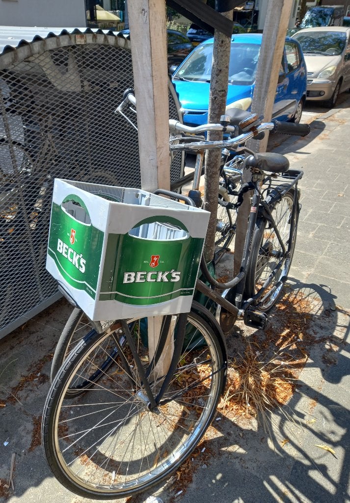 Fietsmand bierkrat fietskrat  krat van Beck's bier., Ophalen of Verzenden, Zo goed als nieuw, Fietskrat