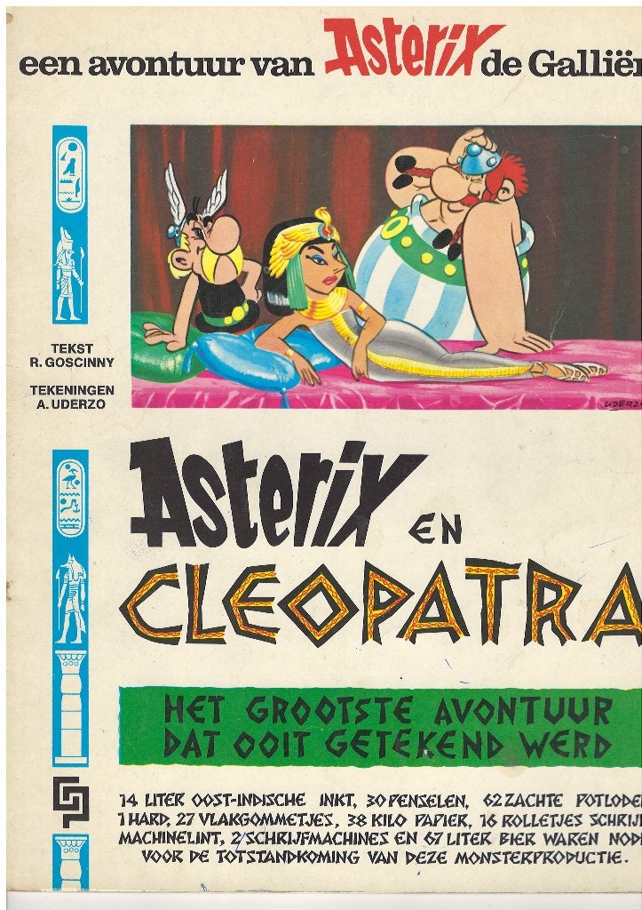 Asterix en Cleopatra 1e druk 1970, De Geïllustreerde Pers, Boeken, Gelezen, Ophalen of Verzenden, Goscinny & Uderzo, Meerdere stripboeken