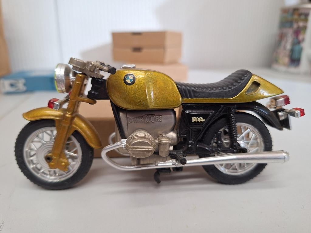 Guiloy BMW R100RS schaalmodel motorfiets - Goud, Ophalen of Verzenden, Overige typen, Overige merken