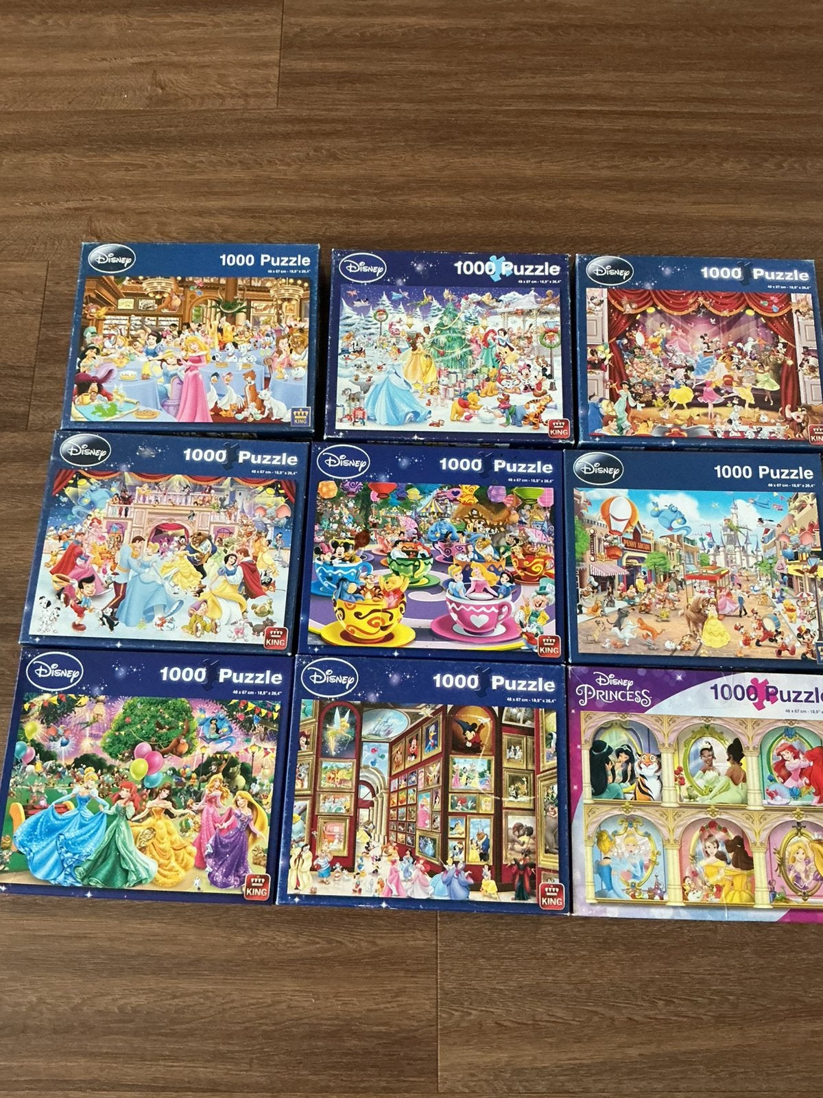 9 Disney Puzzels van 1000 stukjes zie omschrijving, Ophalen of Verzenden, 500 t/m 1500 stukjes, Gebruikt, Legpuzzel