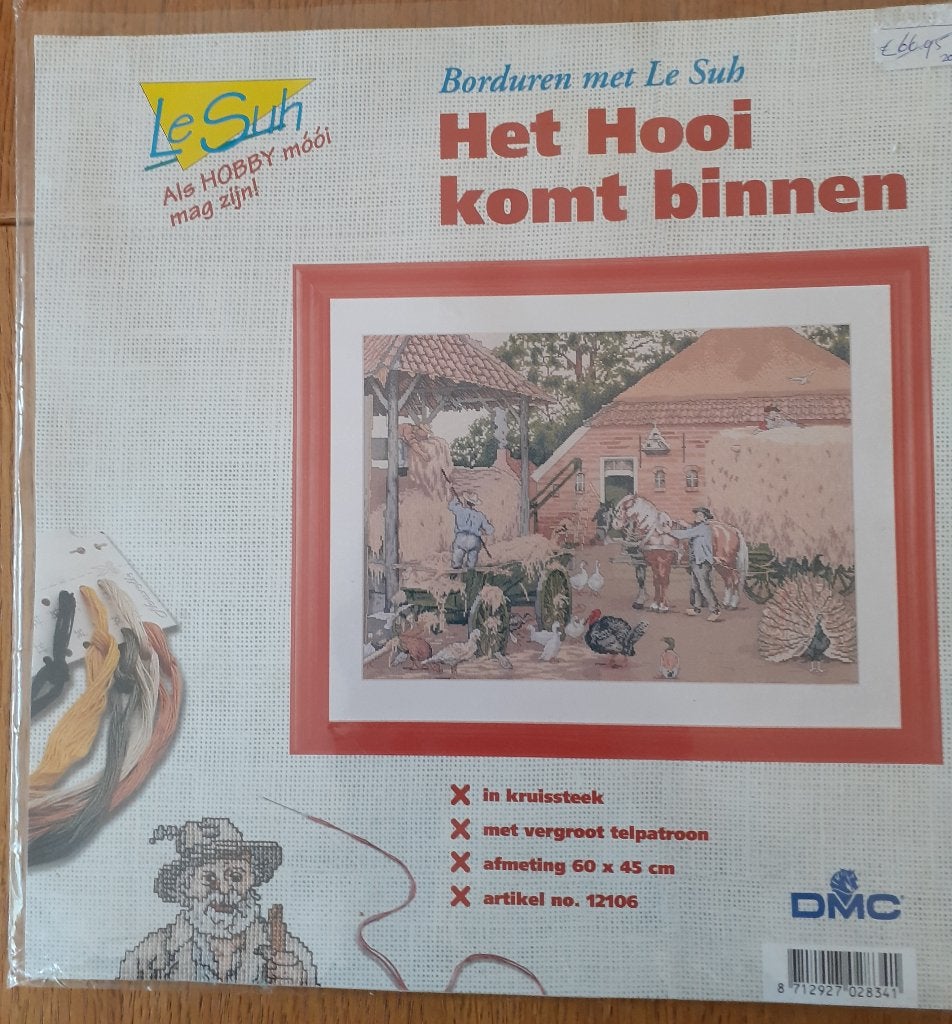 beroemde vertelsel plaat HET HOOI KOMT BINNEN !!, Hobby en Vrije tijd, Borduren en Borduurmachines, Nieuw, Borduurpakket, Handborduren