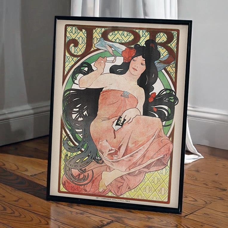Grote Alphonse Mucha JOB Art Nouveau kunst Poster, Verzenden, Overige typen