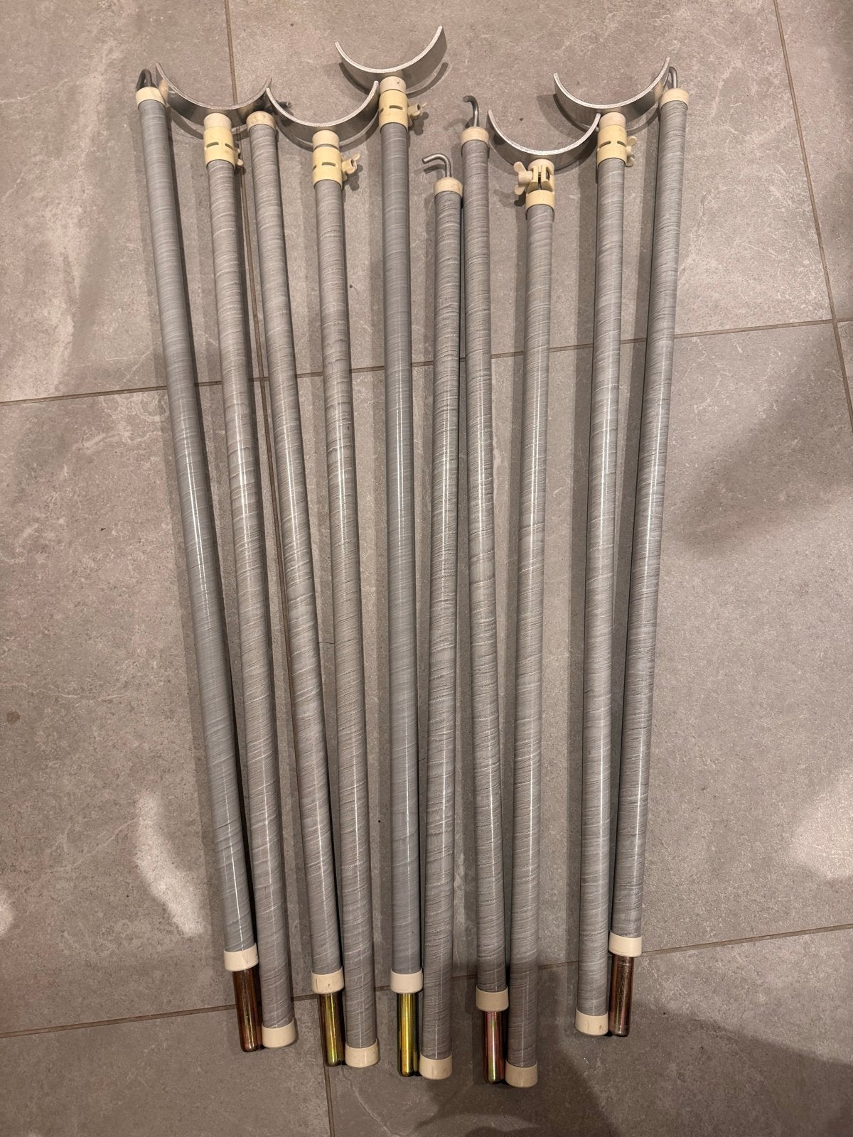 5x Glasfiber stokken voor Karsten opblaasbare voortent, Ophalen, Gebruikt