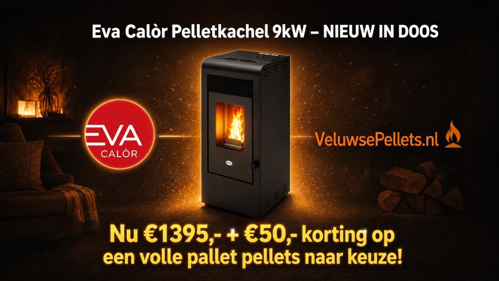 Eva Calòr Kali Pelletkachel 9kW – NIEUW IN DOOS + Combideal, Overige brandstoffen, Nieuw, Pelletkachel, Vrijstaand