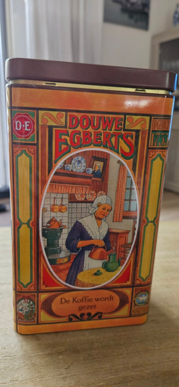 Vintage Douwe Egberts Koffieblik - De Koffie wordt..., Ophalen of Verzenden
