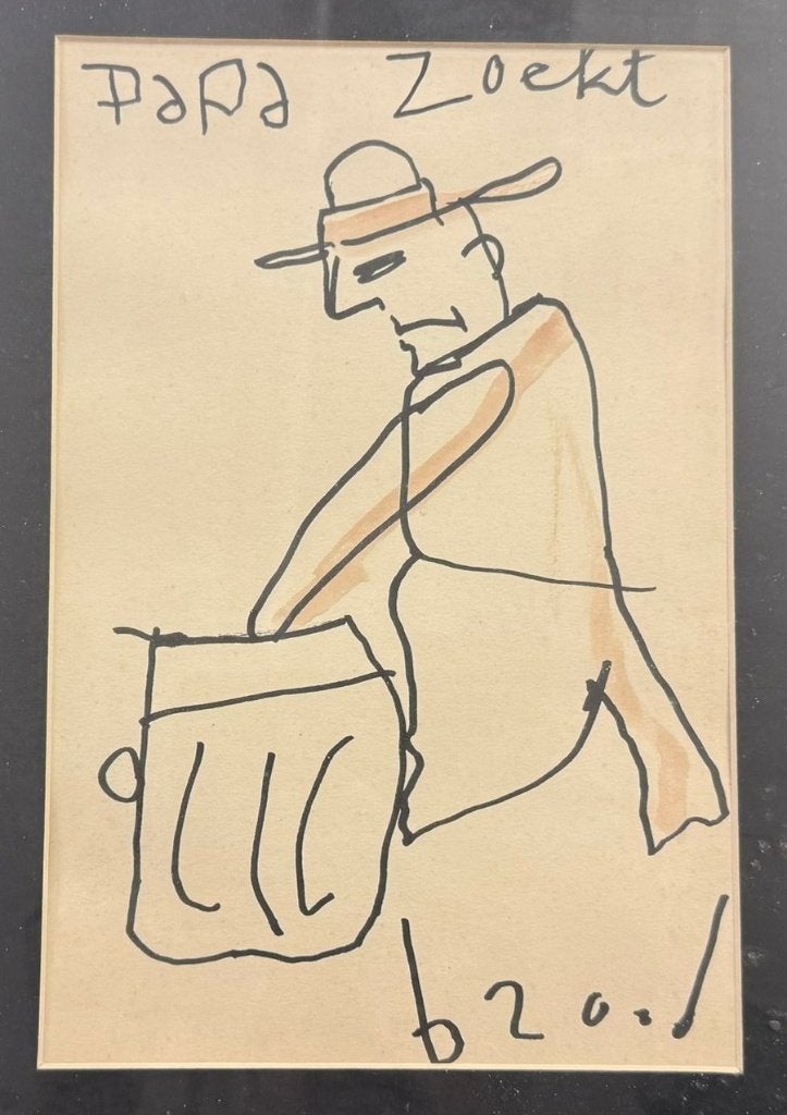 Herman Brood  Papa Zoekt  Stift Tekening, Ophalen