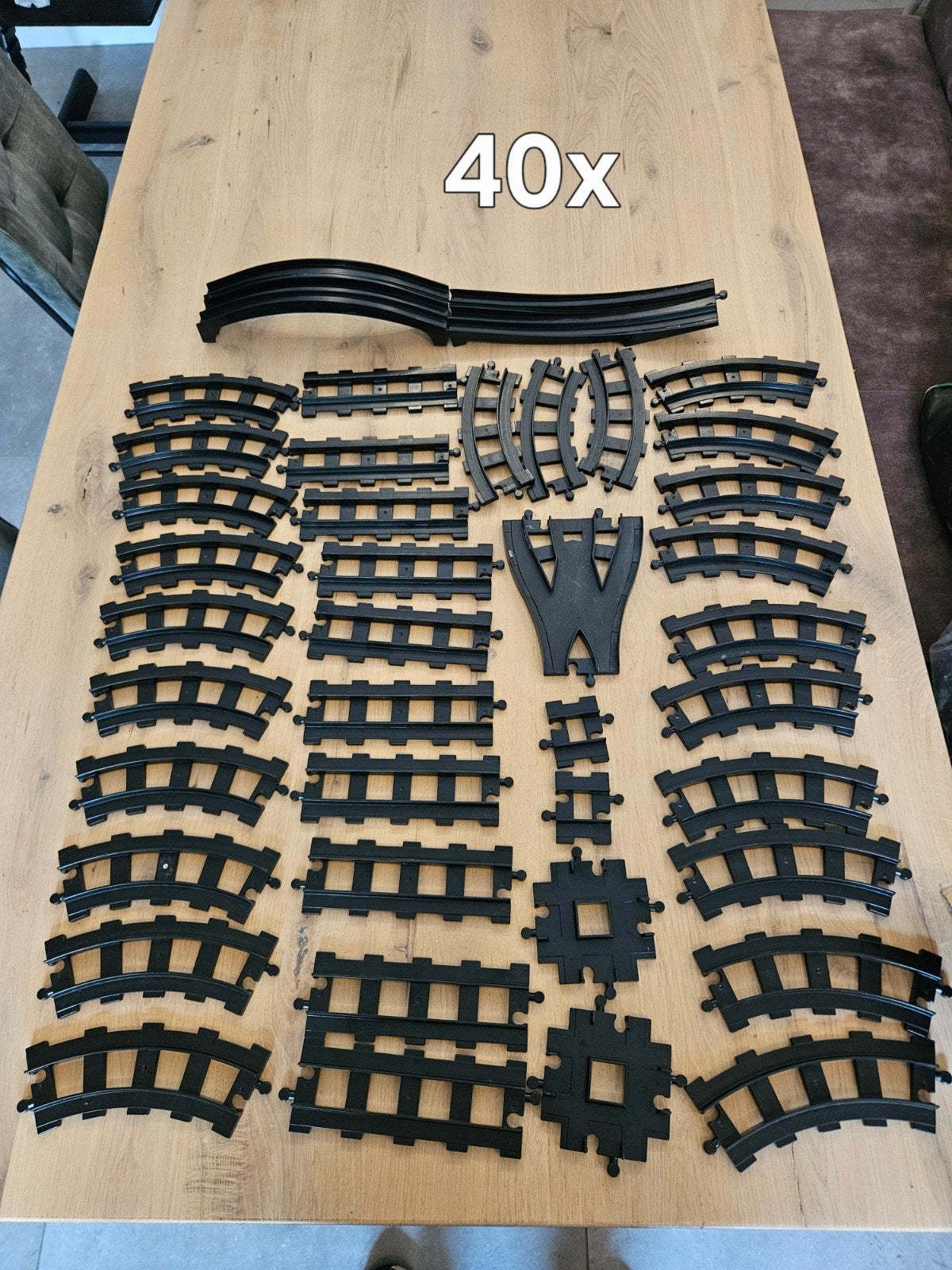Duplo Zwarte treinrails 40 stuks, Ophalen of Verzenden, Duplo