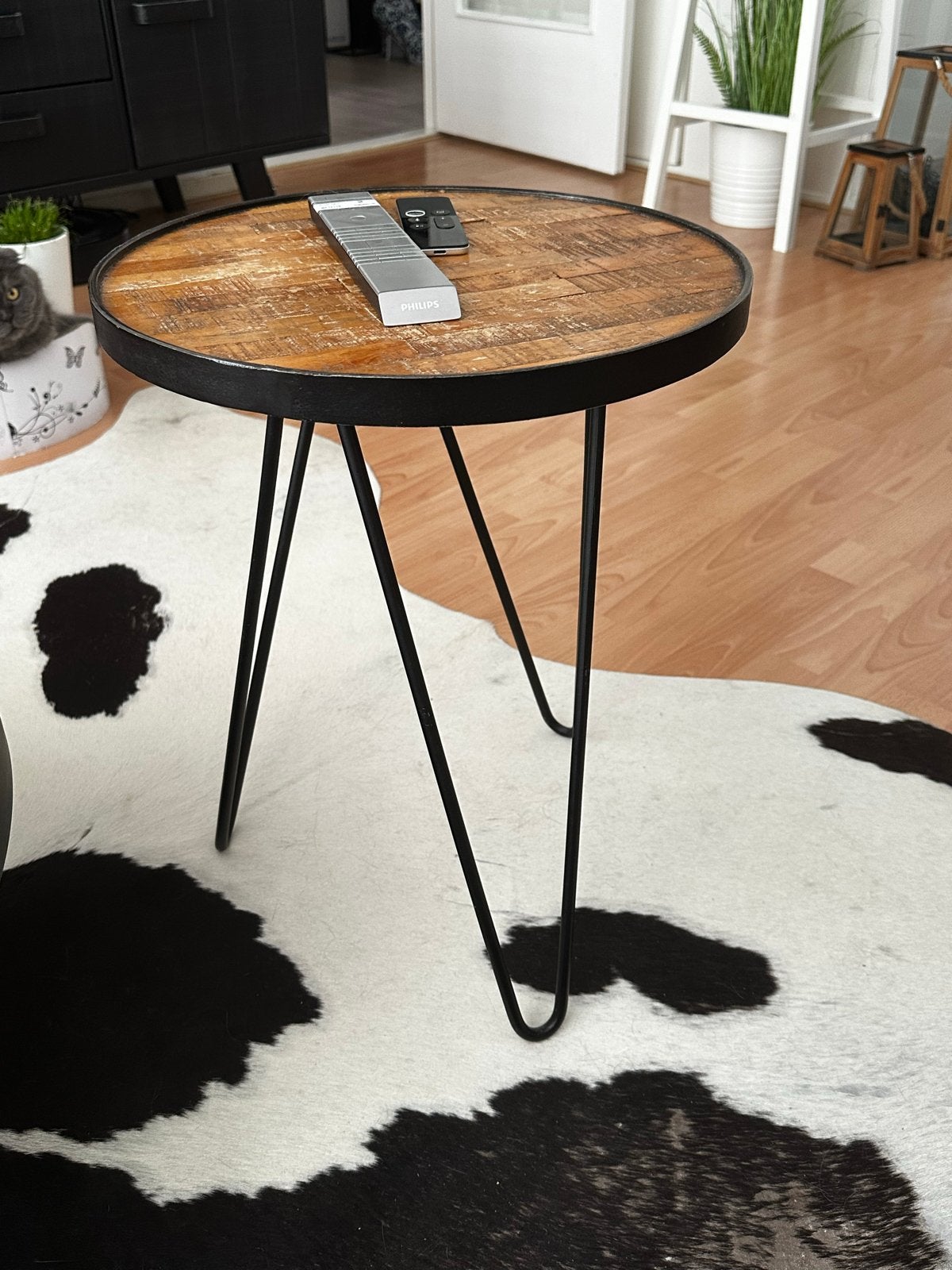 WOOOD bijzettafel Lev, Minder dan 55 cm, Gebruikt, Rond, Hout