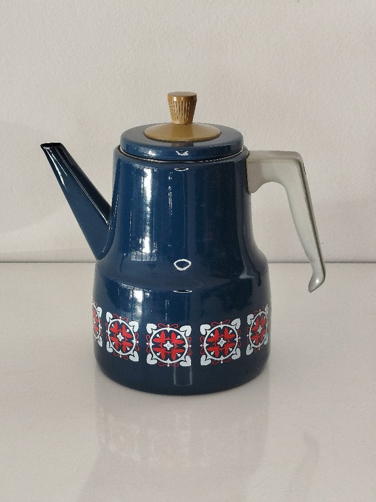 Deense vintage Mid-Century Modern theepot met bloemmotief, Ophalen of Verzenden, Huis en Inrichting