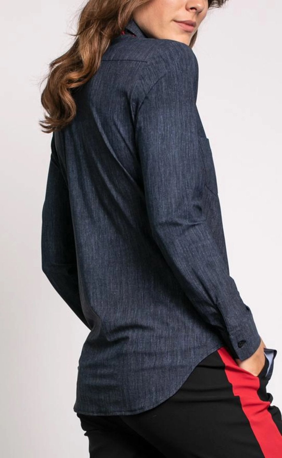 Studio anneloes poppy denim blouse M travelstof, Kleding | Dames, Blouses en Tunieken, Maat 38/40 (M), Blauw, Ophalen of Verzenden