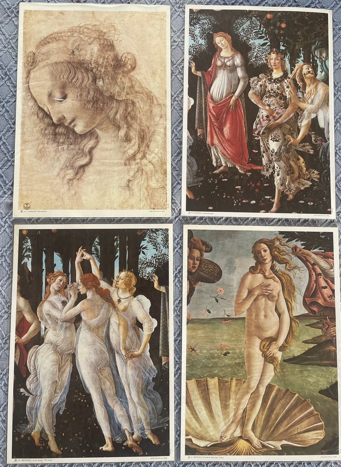 4 Italiaanse Renaissance Art Prints – Botticelli & da Vinci, Ophalen, Print, Print/reproductie