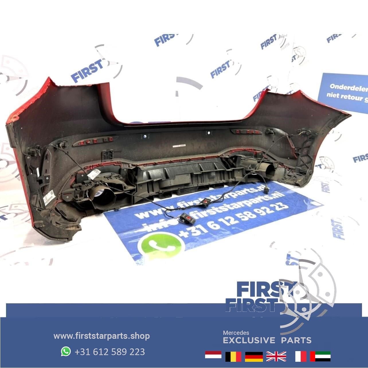 W177 A KLASSE 2021 A35 AMG AERO ACHTERBUMPER ROOD COMPLEET O, Auto-onderdelen, Gebruikt, -, Ophalen of Verzenden, Achter