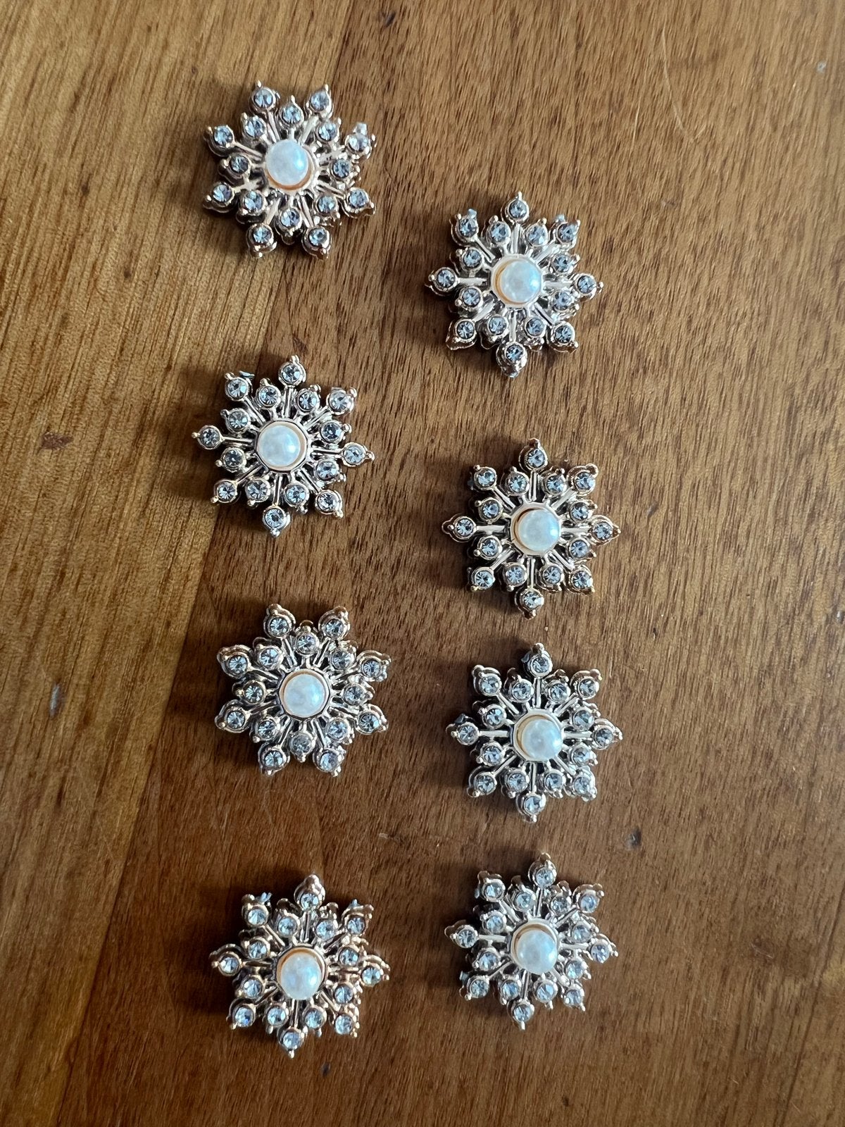 Sneeuwvlokken kunststof met strass 2,2cm kerst, Ophalen of Verzenden, Nieuw