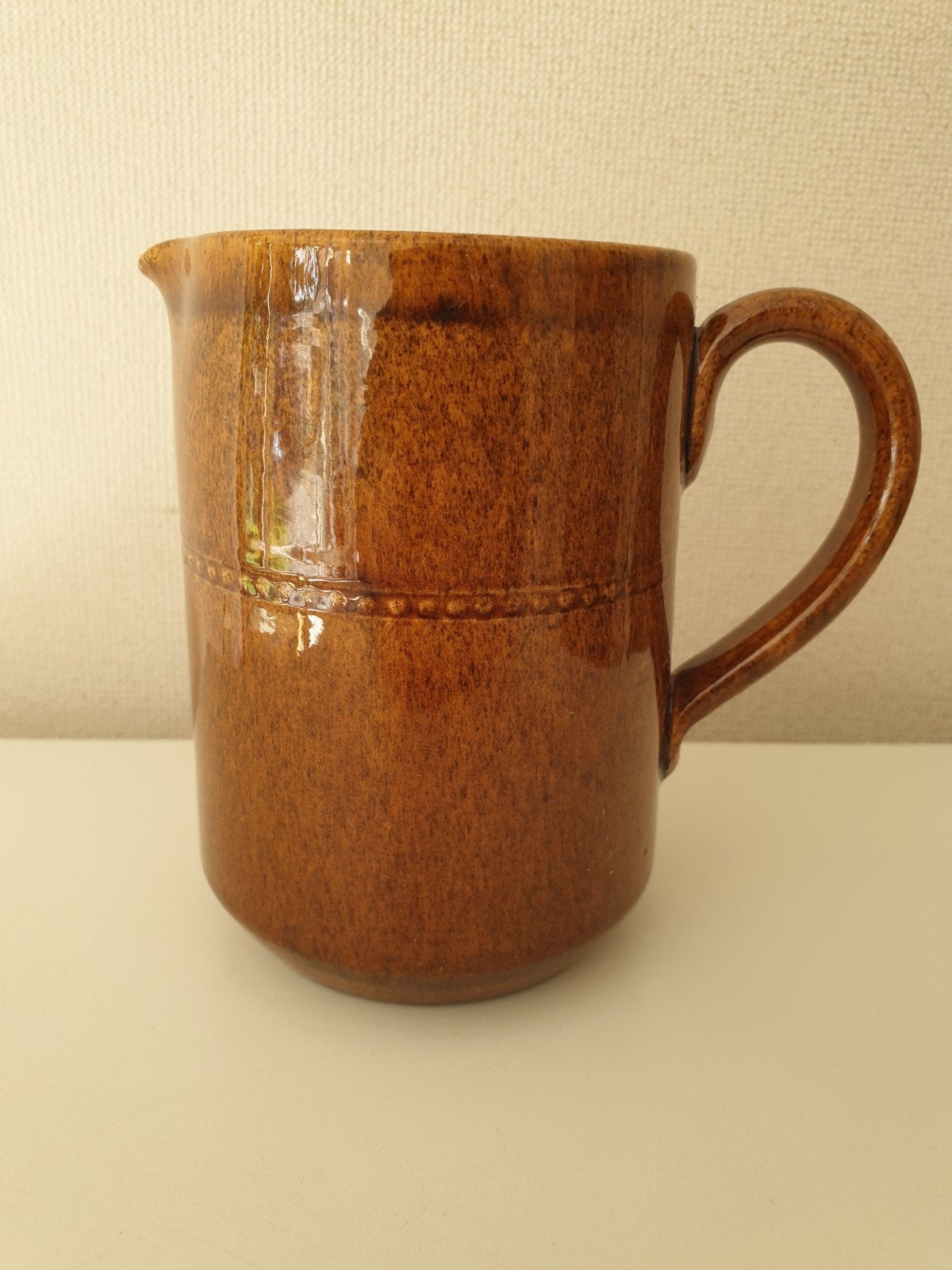Vintage, handgemaakte Old Höganäs kan. Zweedse keramiek., Ophalen of Verzenden