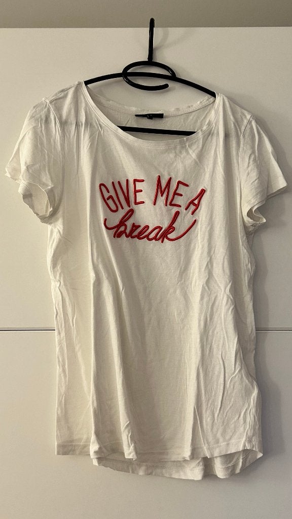 JBC witte T-shirt met tekst, Ophalen of Verzenden, Korte mouw, Maat 36 (S), Gedragen