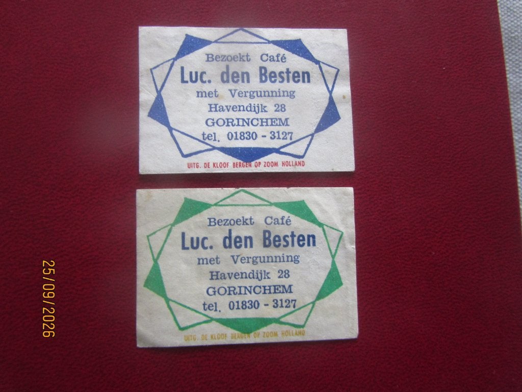 Café Luc Den Beste Havendijk Gorinchem, Ophalen of Verzenden, Gebruikt, Luciferdoosjes of -merken