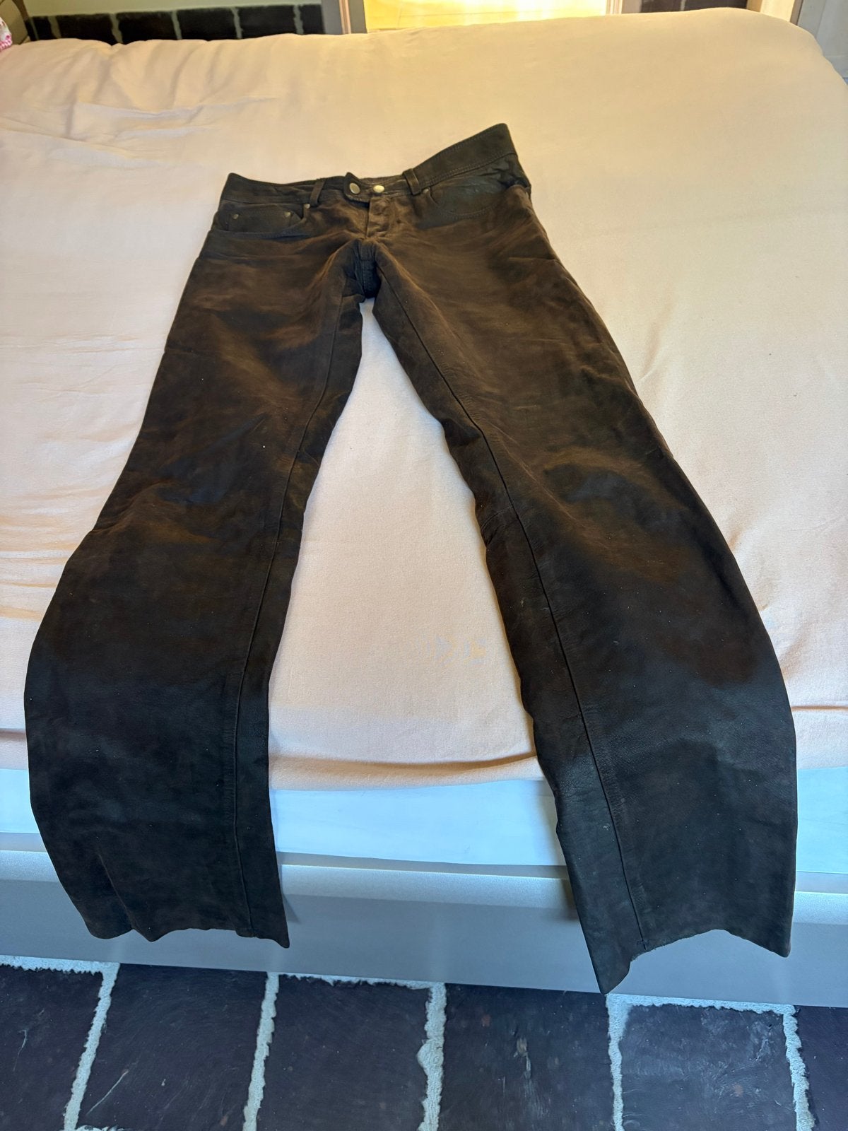 Highway 1 Leren Motorbroek46 -, Motoren, Kleding | Motorkleding, Ophalen of Verzenden, Tweedehands, Heren, Broek | leer