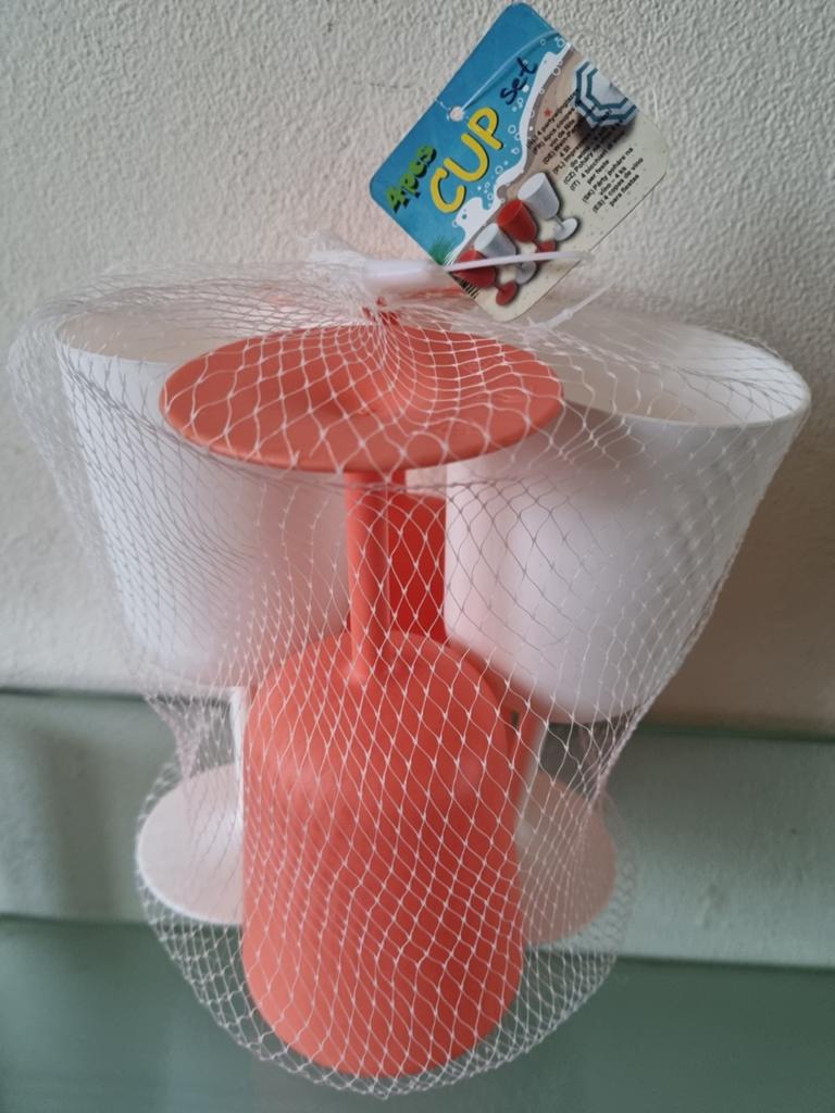 4,Kunststof,PARTYWIJNGLAZEN,Oranje/Wit16.5cm,Verpakt,Nieuw!, Ophalen of Verzenden, Nieuw