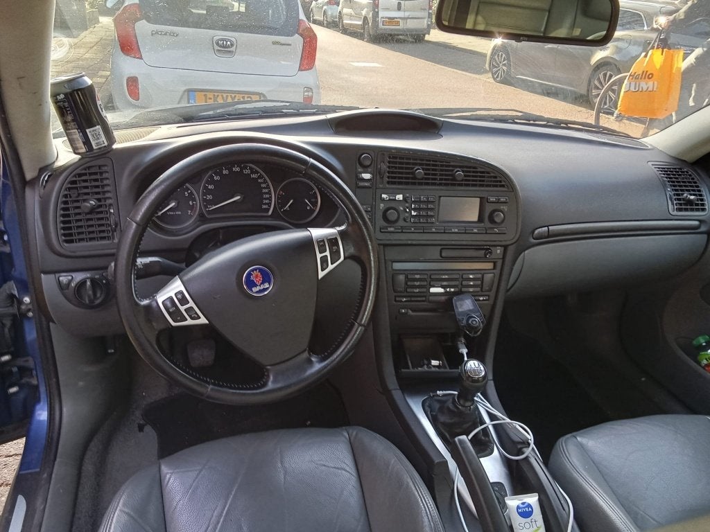 Saab 9-3 1.8 T Sport Sedan 2003 aut. & Viggen spoiler, Auto's, Saab, Voorwielaandrijving, 1998 cc, 4 cilinders, Blauw