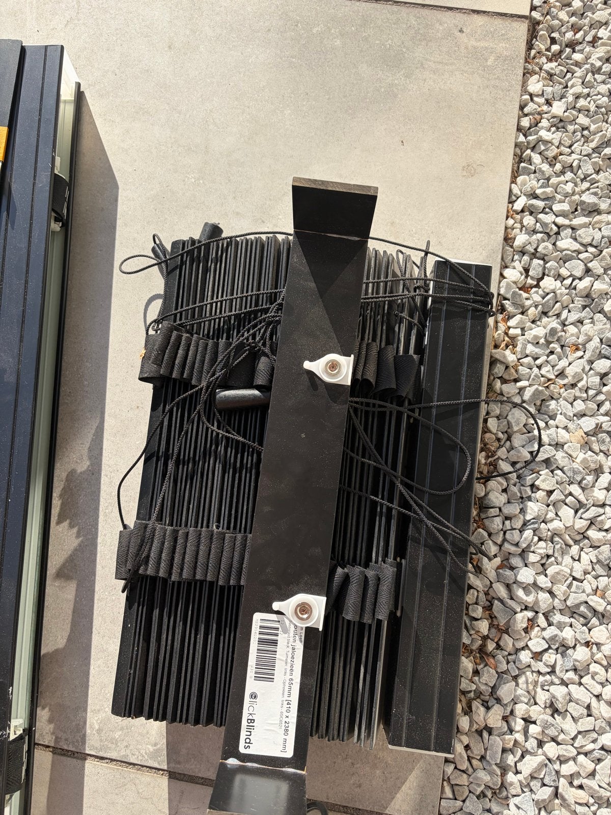 Zwarte houten jaloezieën 50mm - 1470x2200mm en 1350x2200mm, Ophalen, Gebruikt, Overige merken, Zwart
