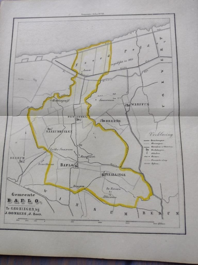 44 Baflo Tinallinge Breede Warffum Bedum Saaxumhuizen 1862, Antiek en Kunst, Ophalen of Verzenden