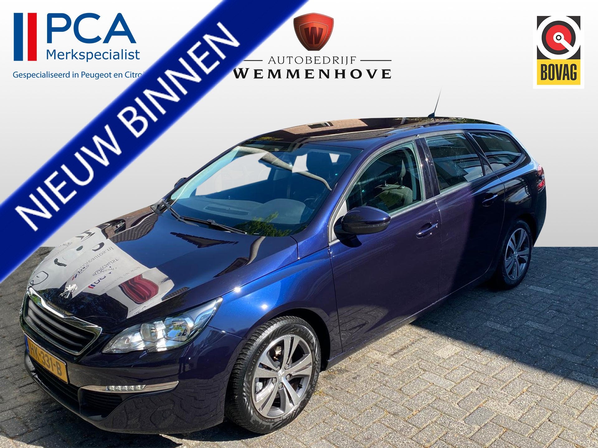 Peugeot 308 SW 1.6 BlueHDI Blue Lease Pack Alu wielen/Airco-, Auto's, Stof, Gebruikt, 4 cilinders, Blauw