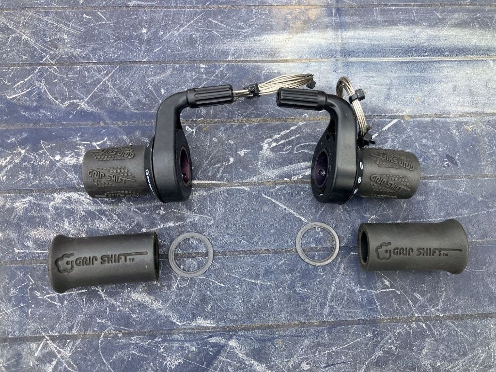 SRAM MRX 170 Gripshift draaiverstellers /shifters 3 x 7 spd., Fietsen en Brommers, Fietsonderdelen, Gebruikt, Kunststof, Ophalen of Verzenden