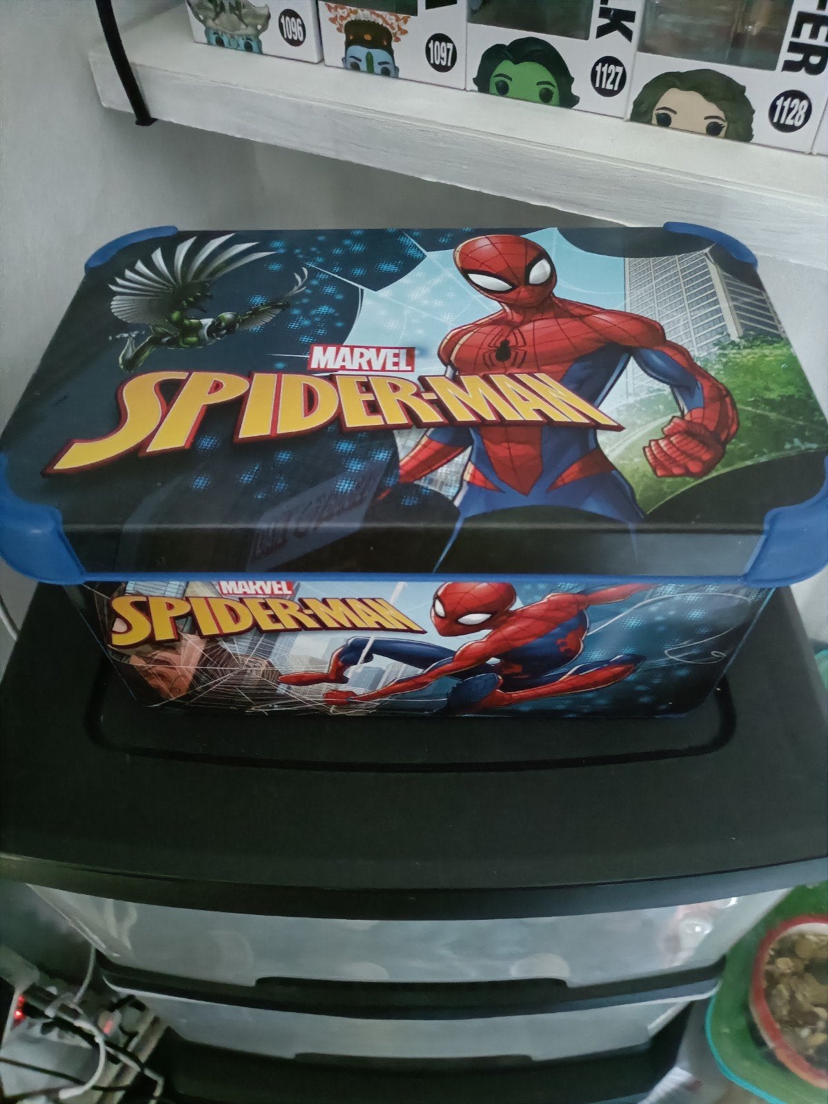 Marvel Spiderman opbergdoos - zo goed als nieuw, Ophalen of Verzenden, Zo goed als nieuw, Jongen of Meisje