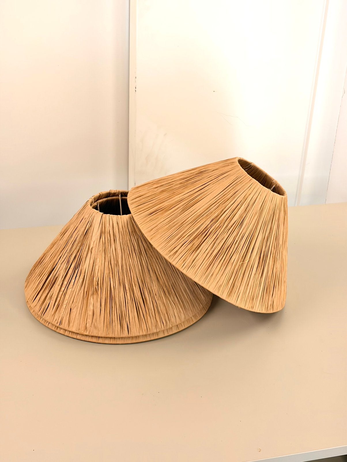 Lampenkappen 3st, Natuurlijk materiaal, Beige, Rond, Nieuw