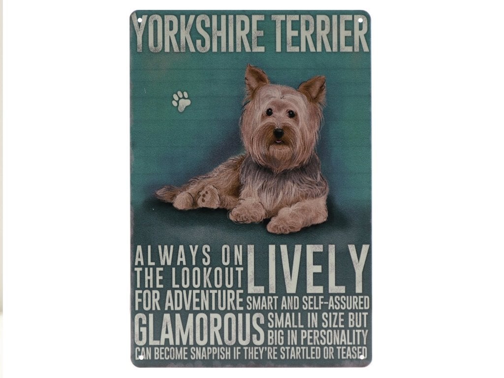 YORKSHIRE TERRIER - METALEN WANDBORD, Ophalen of Verzenden, Nieuw