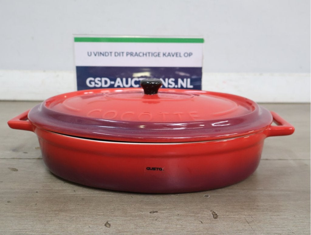Rode Gusto Cocotte Gietijzeren Pan, Ophalen of Verzenden, Niet ingevuld, Niet ingevuld, Niet ingevuld