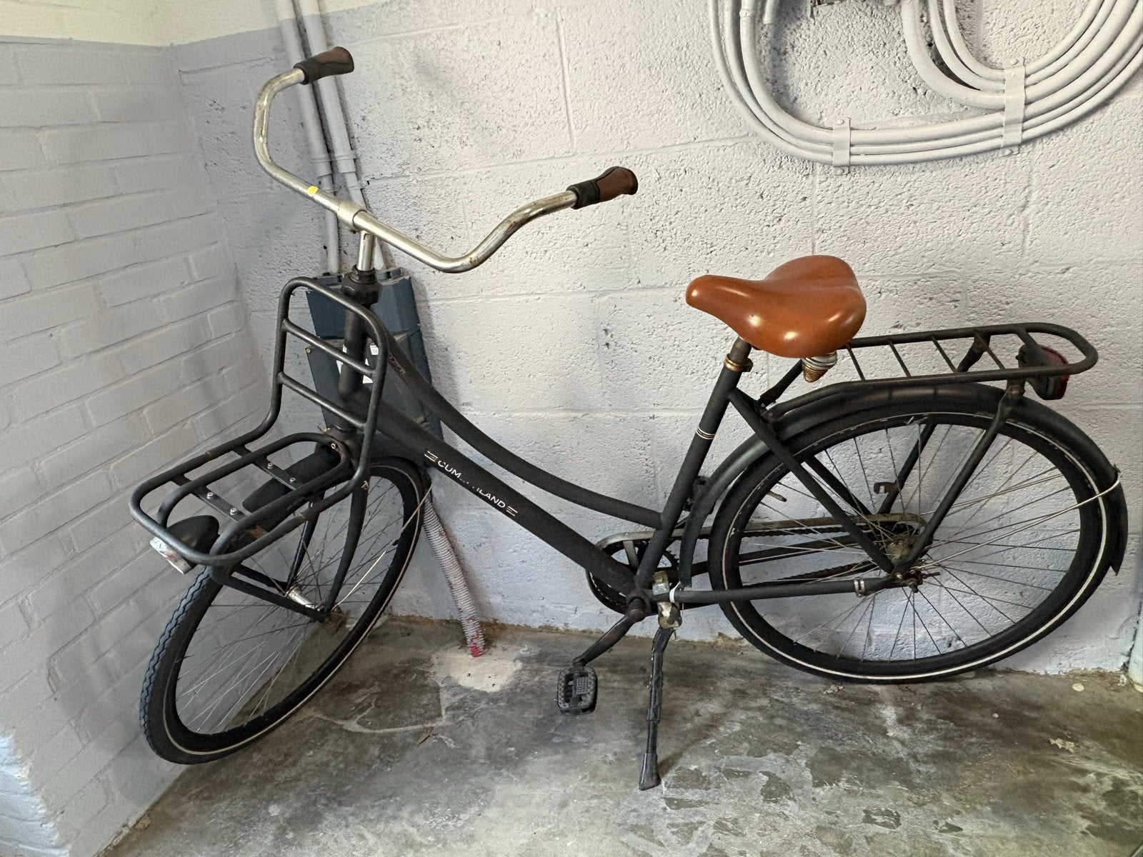 Cumberland transportfiets, mat zwart, met voordrager, Fietsen en Brommers, Overige merken, Terugtraprem, Ophalen of Verzenden