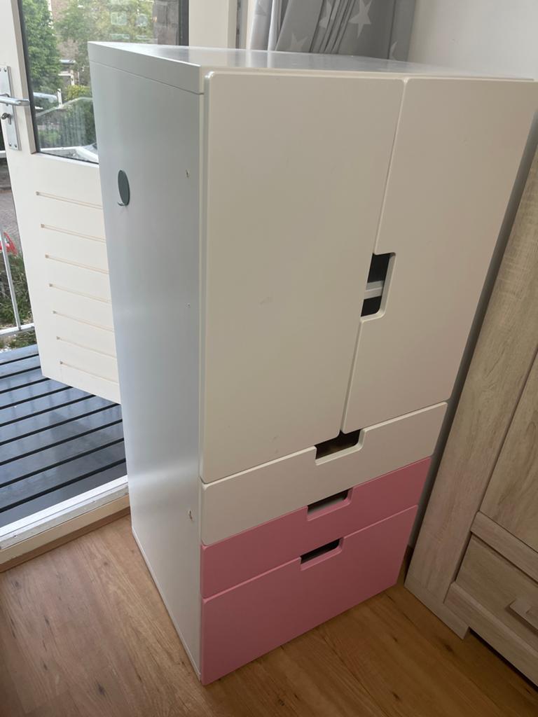 IKEA Stuva Kinderkast Roze Wit met Lades en Planken, Ophalen, Gebruikt, 105 cm of meer, Minder dan 50 cm