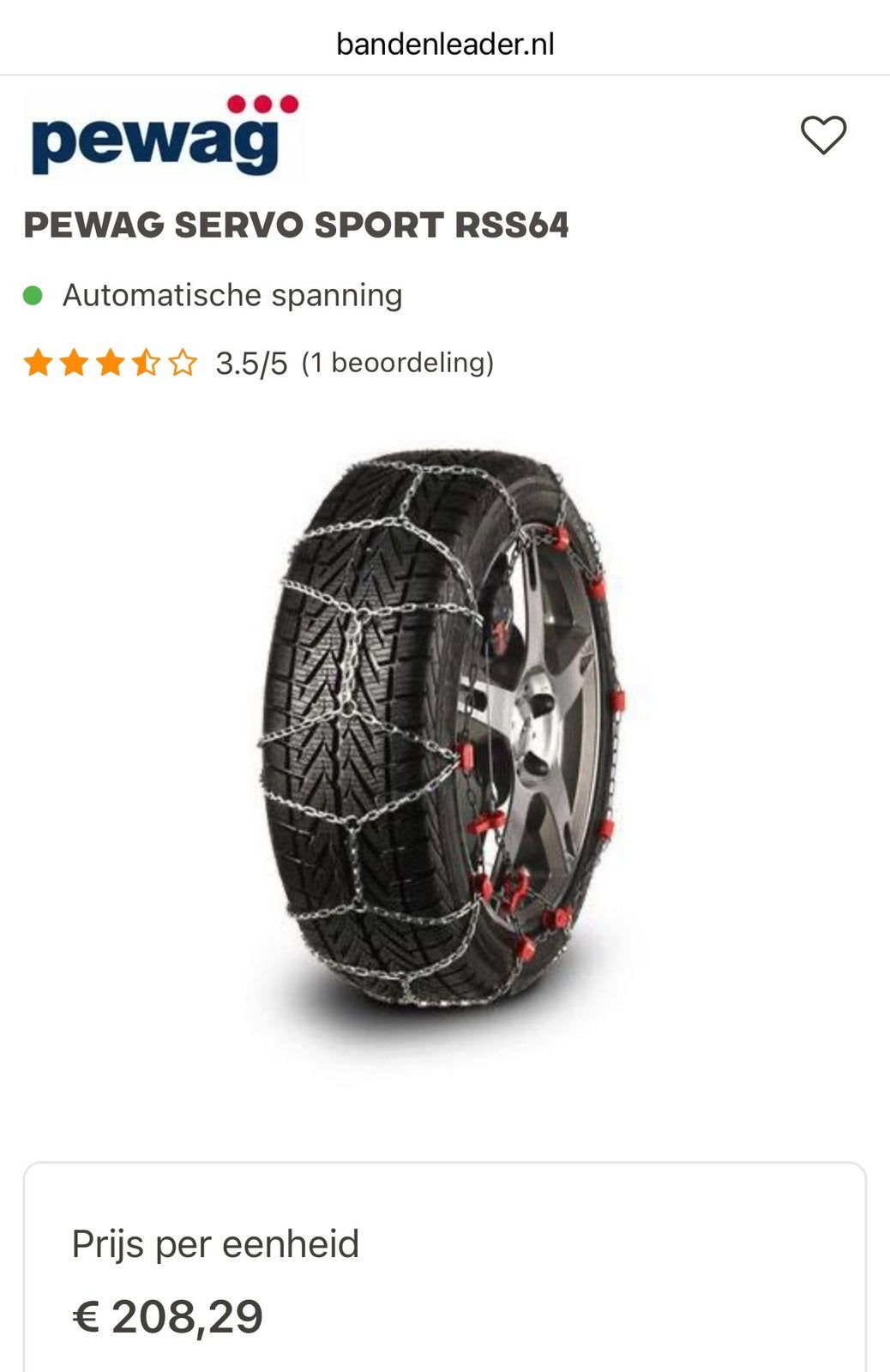 Pewag Servo RS 64 Sneeuwkettingen - Automatisch Spansysteem, Auto diversen, Ophalen of Verzenden, Nieuw
