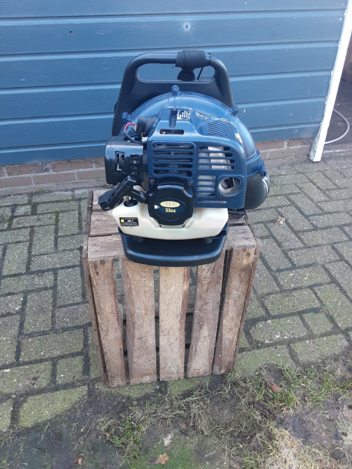 bladblazer gebo 33 cc, Tuin en Terras, Ophalen, Zo goed als nieuw, Benzine, Ruggedragen