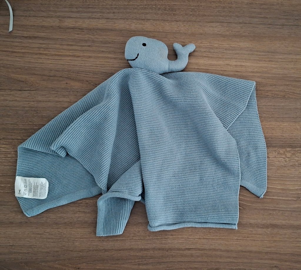 Knuffeldoekje, Knuffel van Fresk, Walvis Blauw, Blauwe Vis, Ophalen of Verzenden, Zo goed als nieuw, Knuffeldoekje, Met label